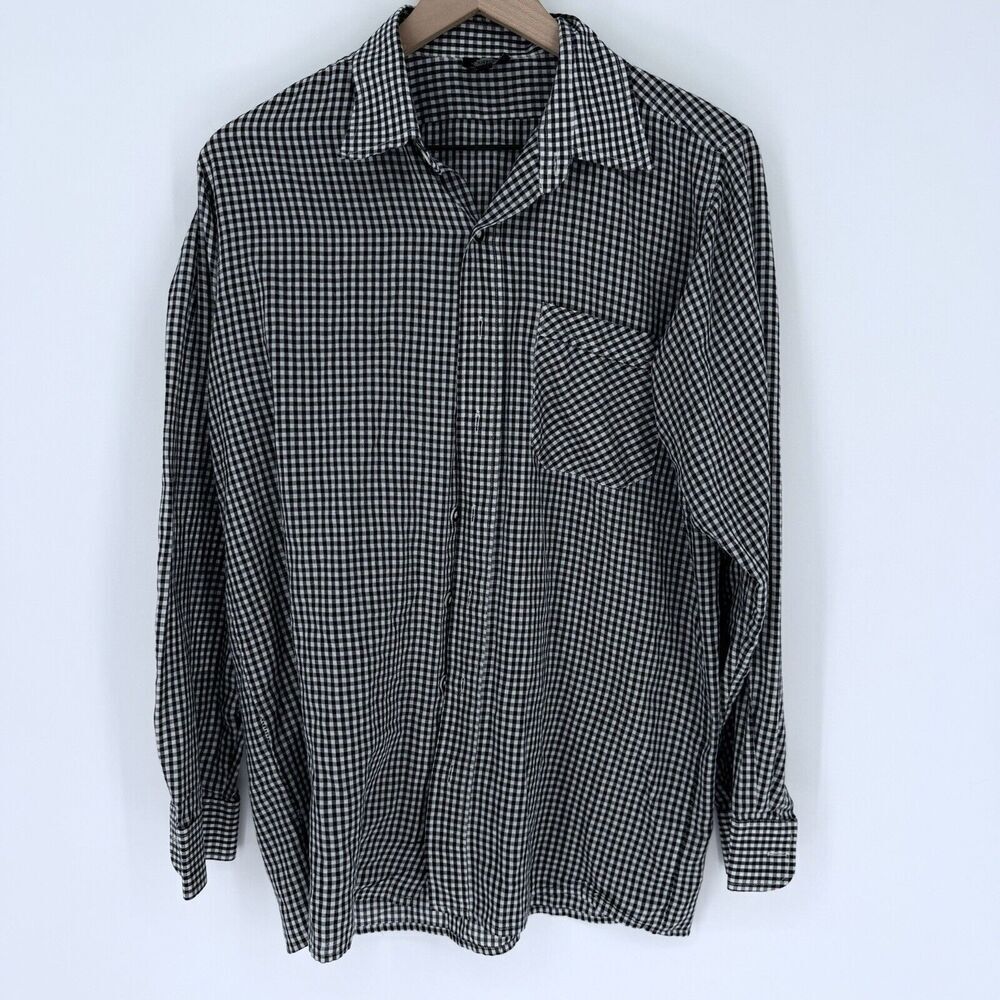 Almenrausch Black Checkered Long Sleeve Short Men’s Size XS